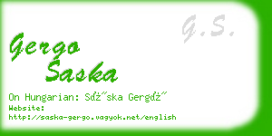 gergo saska business card